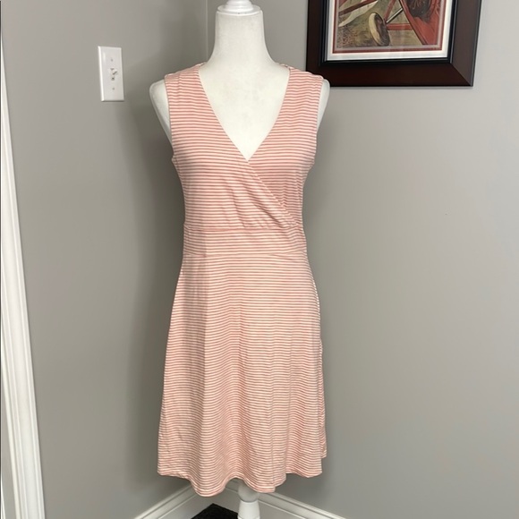 Dresses & Skirts - Toad and Co Red White Striped Sleeveless Dress Knee Length Womens Size Medium